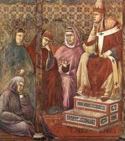 III. Honorius - Giotto festményén (Assisi Szent Ferenc III.Honorius előtt)